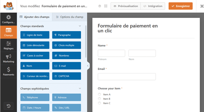 Modifier un formulaire WPForms