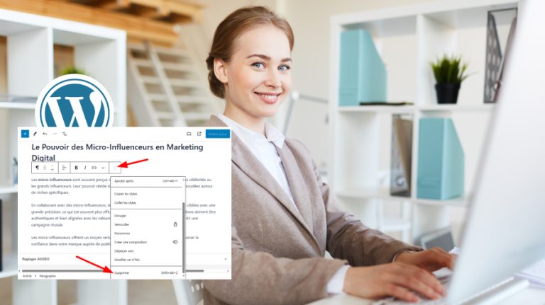 Comment supprimer un bloc dans WordPress ?