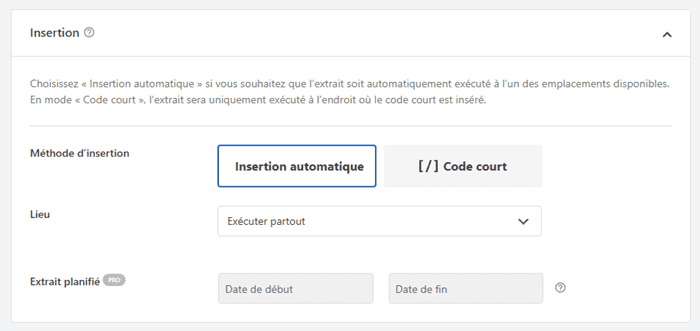 Insertion automatique de code PHP dans WordPress