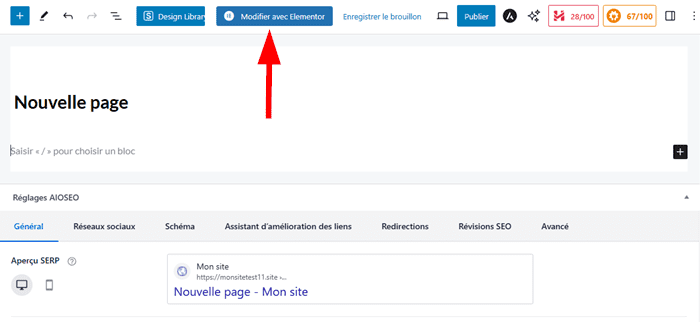 Modifier une page avec Elementor WordPress