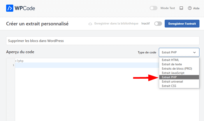 Ajouter un extrait de code PHP dans WordPress