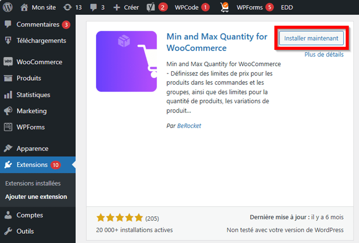 Min and Max quantity for WooCommerce - Limiter la quantité d'achat sur WooCommerce