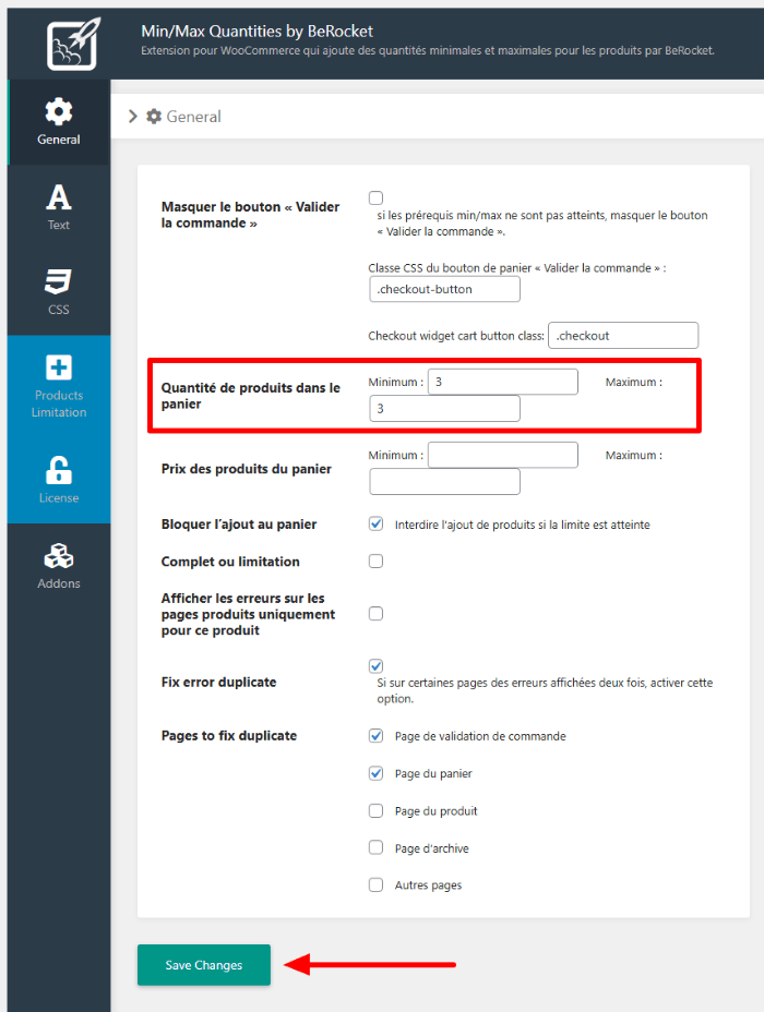 Limiter la quantité d'achat dans WordPress avec Min and Max Quantity for WooCommerce