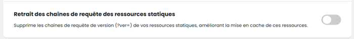 Retrait des chaînes de requête de ressources statiques