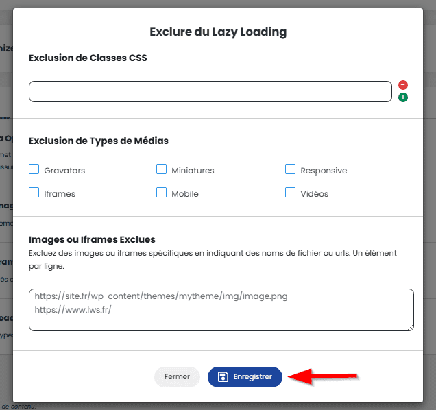 Exclure les fichiers du lazy loading WordPress