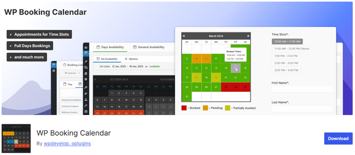 Booking Calendar - plugin de réservation WordPress