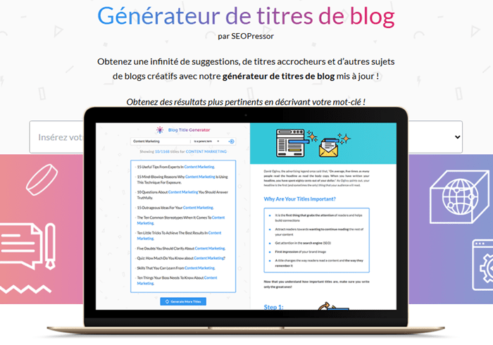 SEOPressor Blog Title Generator - Générateur de titres de blog