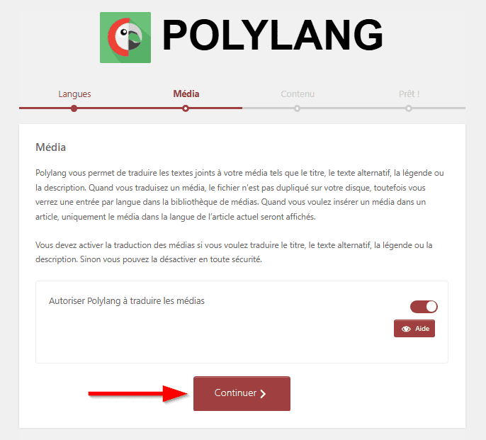 Autoriser Polylang à traduire les médias