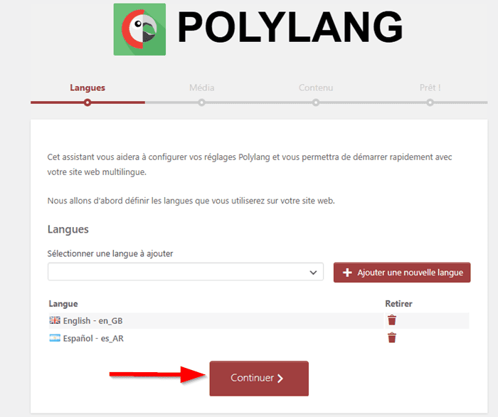 Configurer les langues sur Polylang