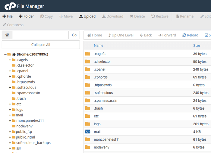 Gestionnaire de fichiers LWS cPanel