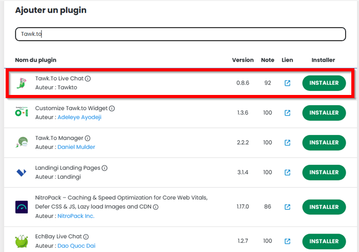 Installer le plugin Tawk sur WordPress via WP Manager de LWS