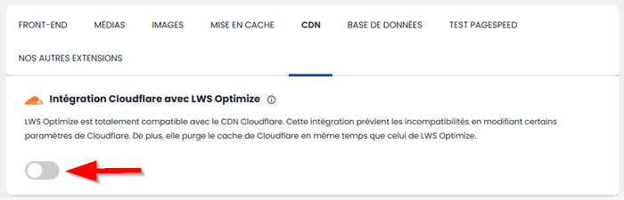 Activer la prise en charge du CDN Cloudflare