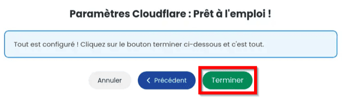 Terminer la configuration de Cloudflare sur LWS Optimize