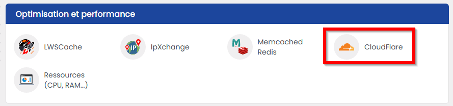 Activer Cloudflare sur le panel LWS