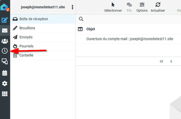 E-mails programmés/Webmail LWS