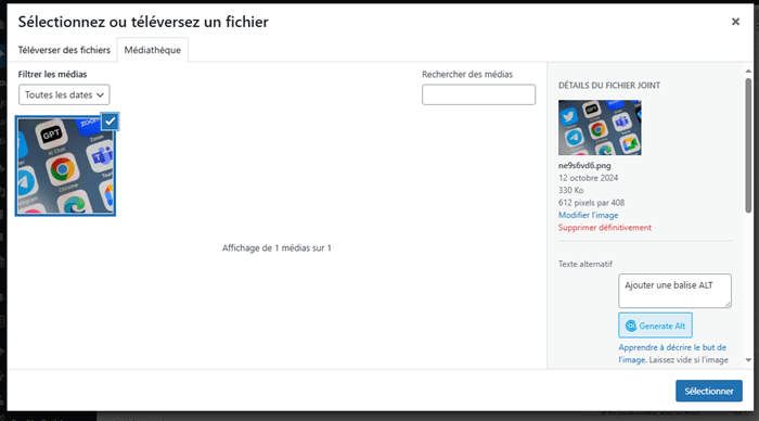 Ajouter une Balise ALT sur une image/WooCommerce