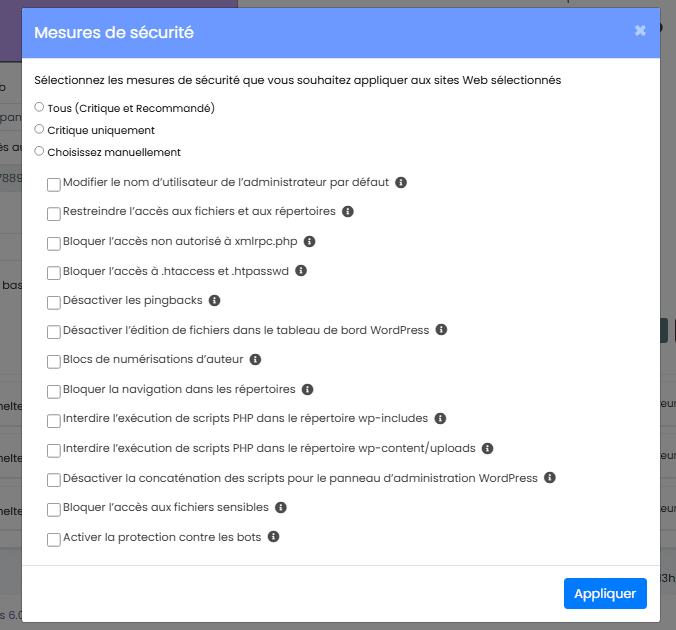 Activer les mesures de sécurité par Softaculous/LWS cPanel