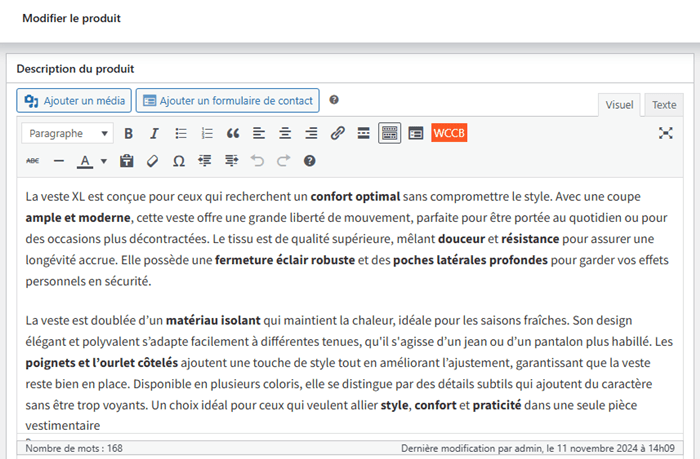 Ajouter une description de produits sur WooCommerce