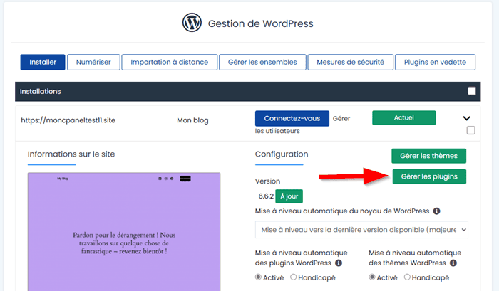 Gérér les plugins WooCommerce avec Softaculous