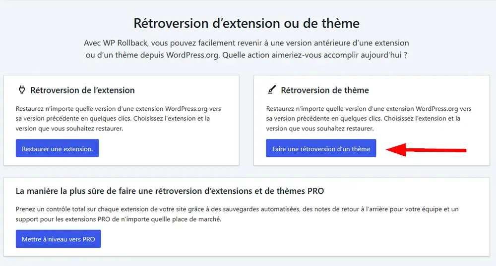 Restaurer un thème