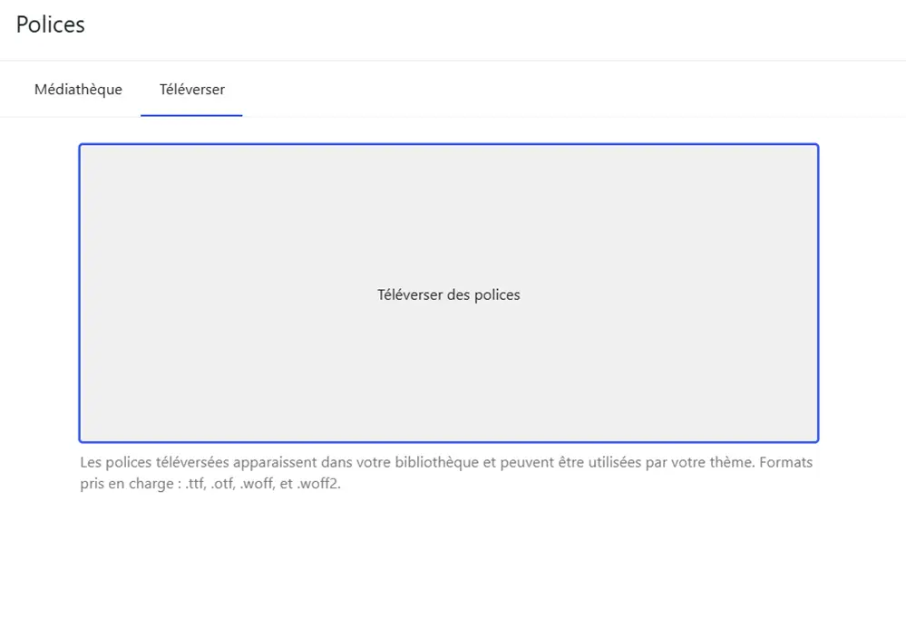 Téléverser les polices WordPress