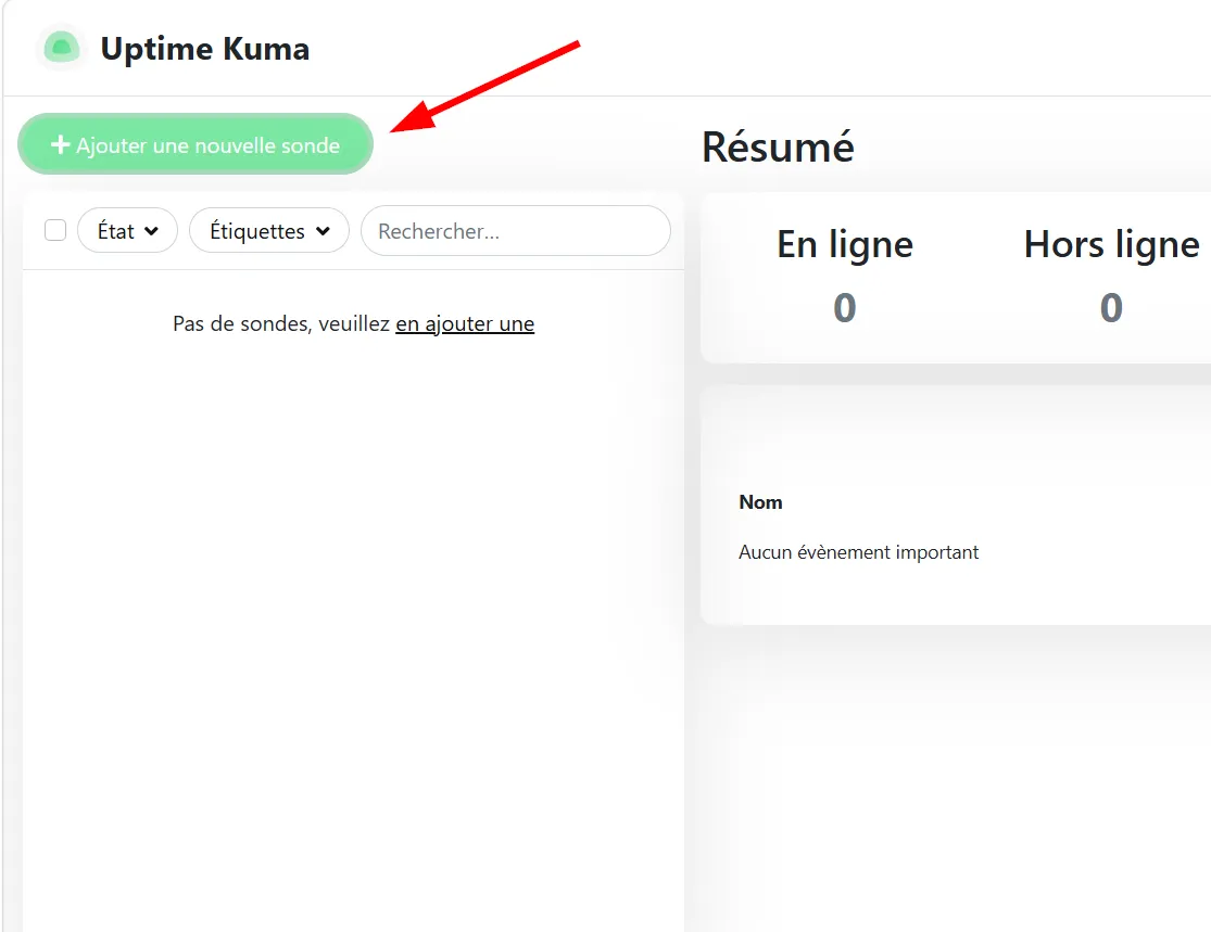 Ajouter une nouvelle sonde dans Kuma