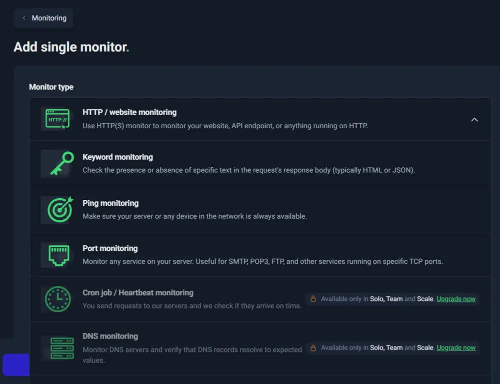 Choisir le type de moniteur