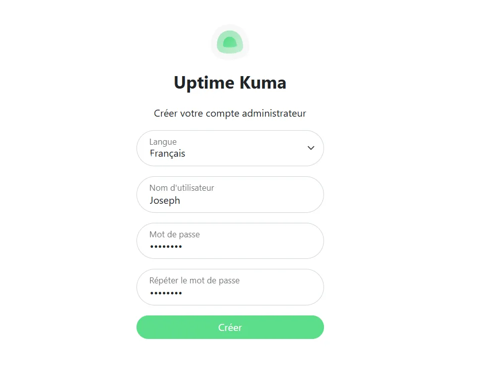 Créer un compte administrateur avec SQL Lite sur Kuma