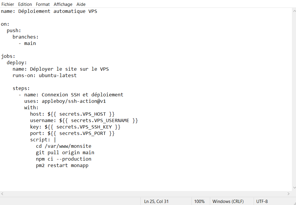 Fichier yaml