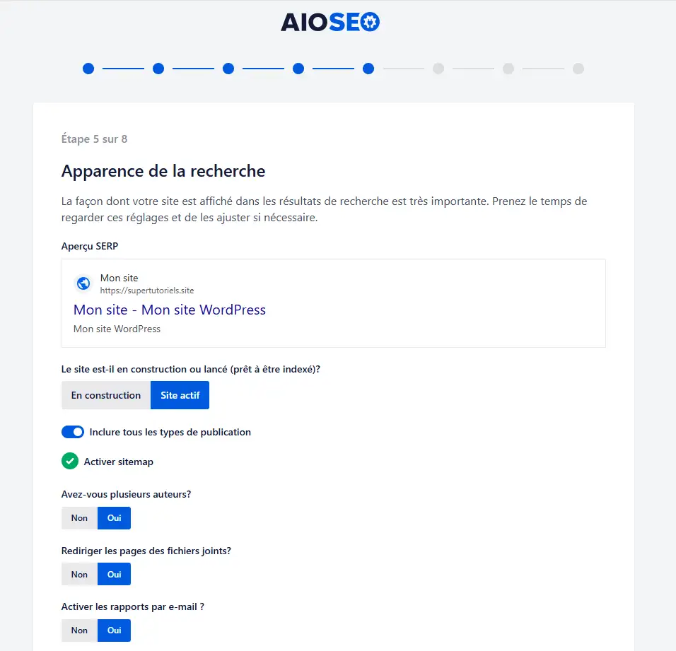 Apparence dans les moteurs de recherche