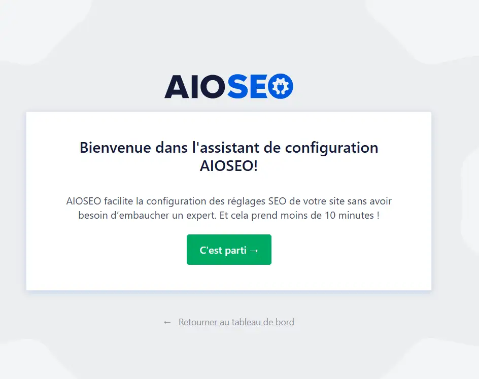 Lancer l'assistant de configuration de AIOSEO