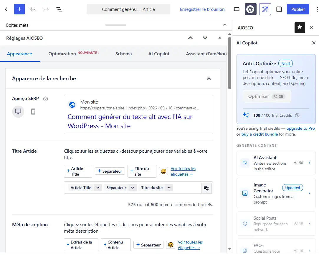 Utiliser TruSEO pour optimiser un contenu