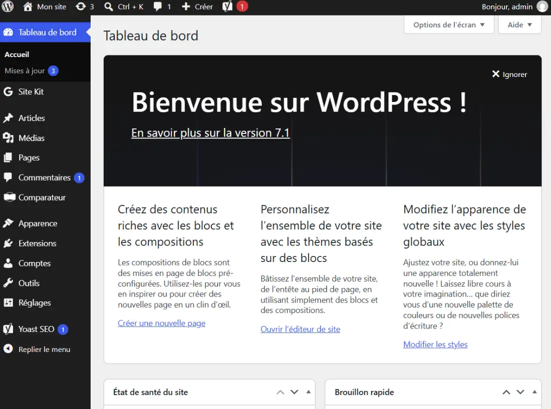 Vérifier le fonctionnement du site
