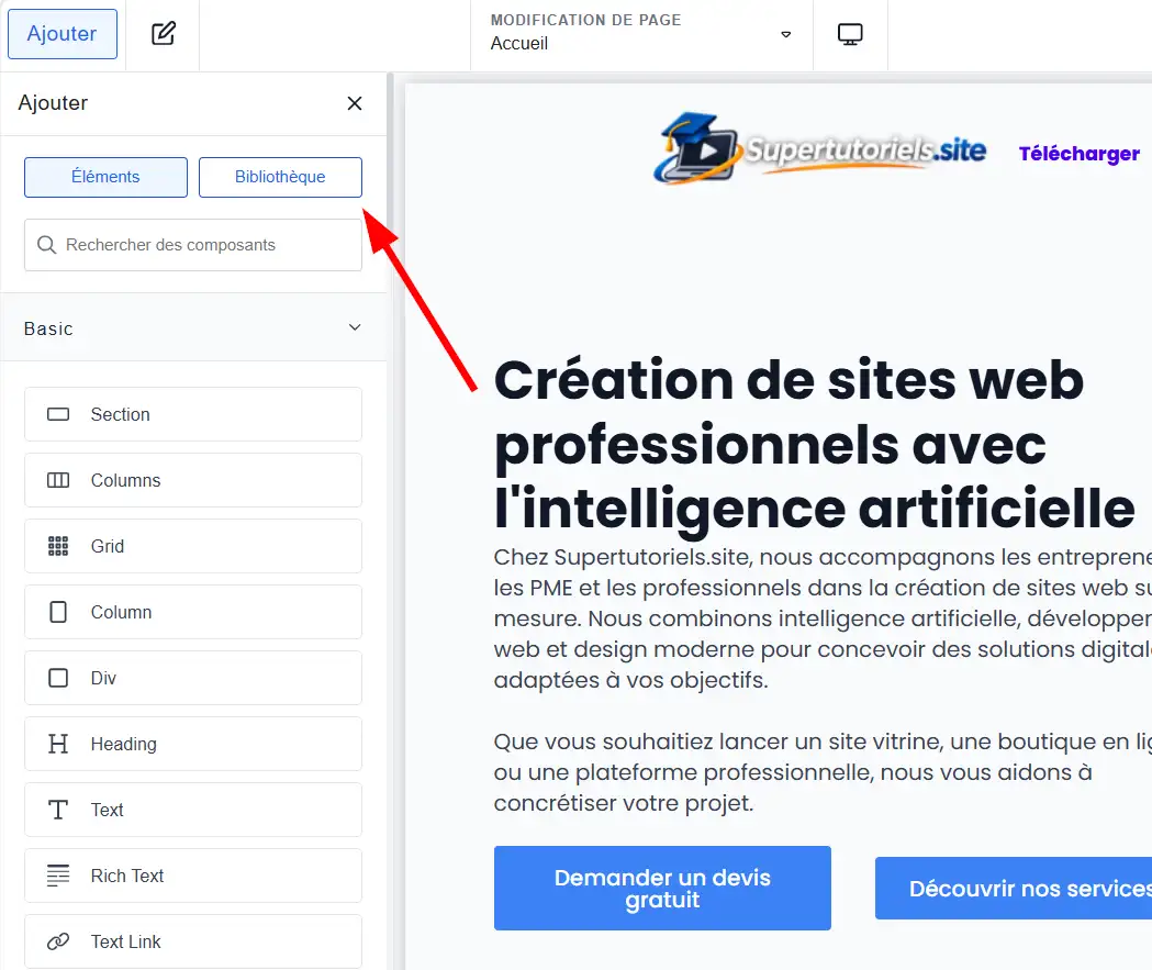 Accéder à la bibliothèque Breakdance