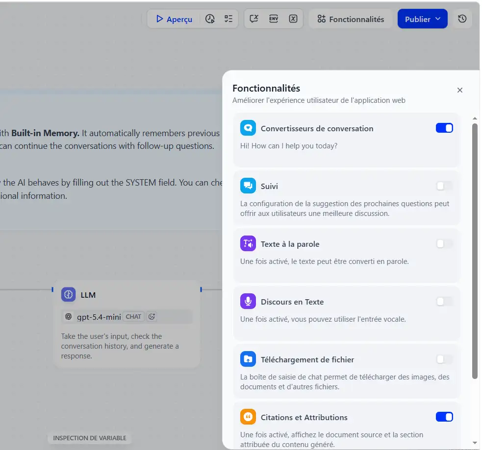 Configurer les fonctionnalités de l'application afin d'améliorer son fonctionnement