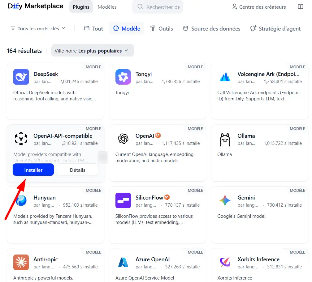 Installer le modèle OpenAI sur Dify pour l'utiliser