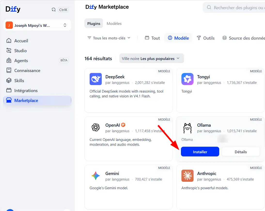 Installer le plugin Ollama et utiliser les modèles locaux