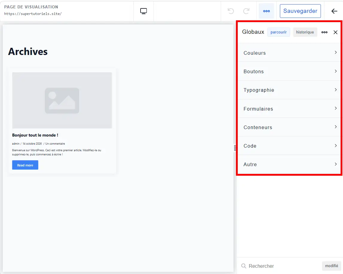 Modifier les styles globaux du site avec le constructeur Breakdance
